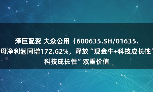 泽巨配资 大众公用（600635.SH/01635.HK）：归母净利润同增172.62%，释放“现金牛+科技成长性”双重价值